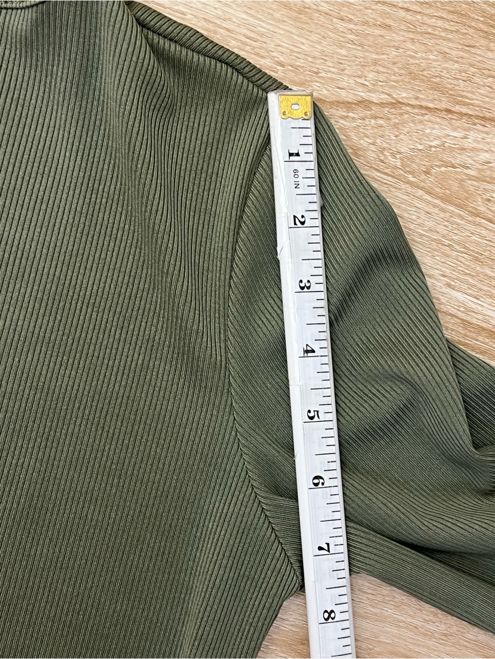 Boohoo Women’s Size 10 US Long Sleeve Ribbed Fitted Maternity Dress Olive Green - Picture 6 of 16